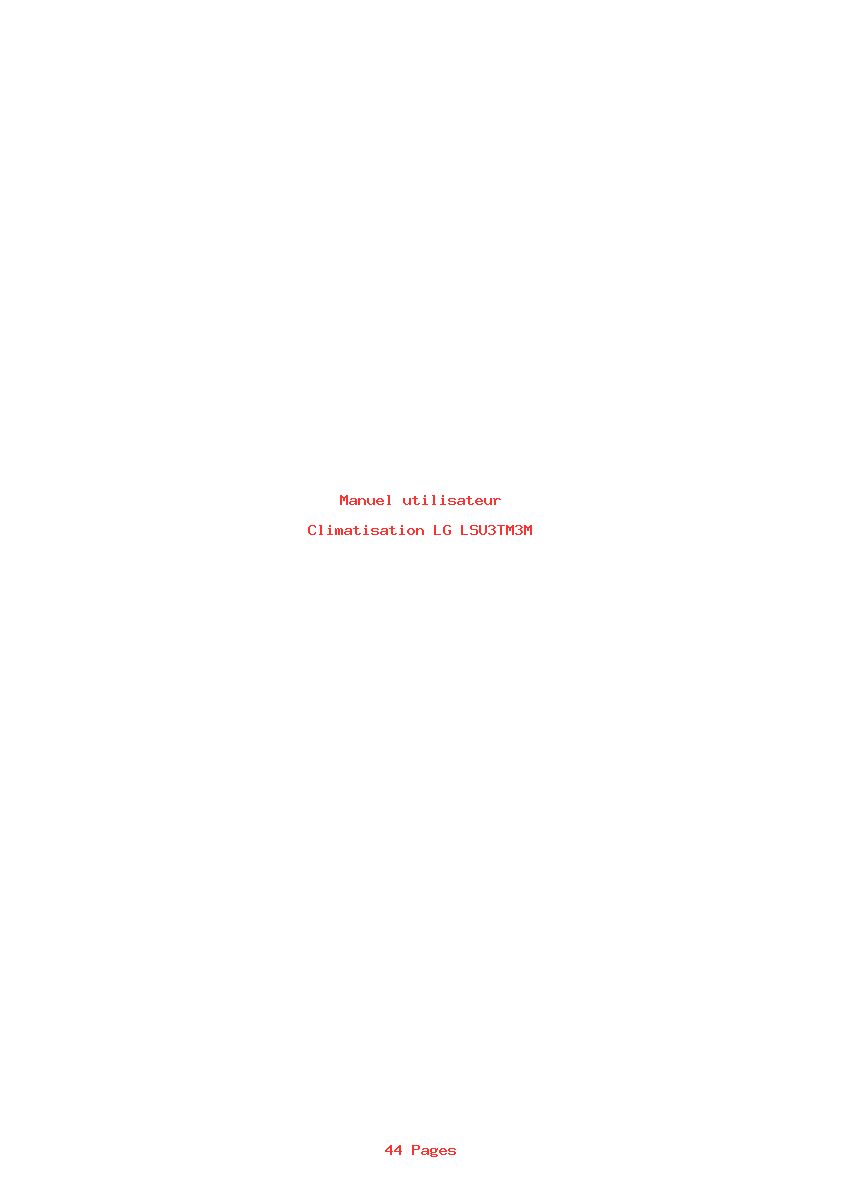 Page 1 de la notice Manuel utilisateur LG LSU3TM3M