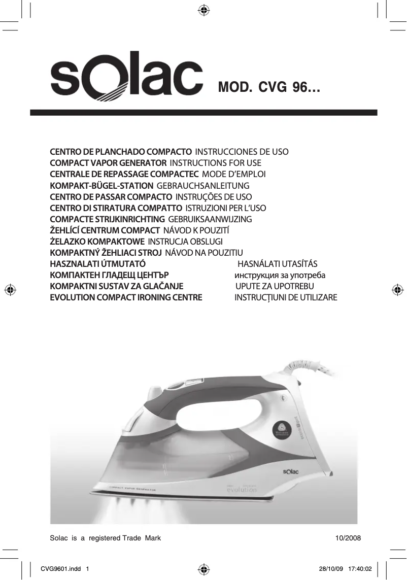 Página 1 del manual Manual de usuario Solac CVG9605