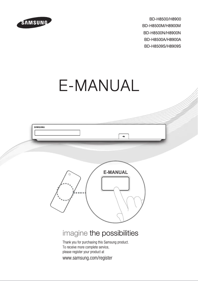 Page 1 de la notice Manuel utilisateur Samsung BD-H8500A
