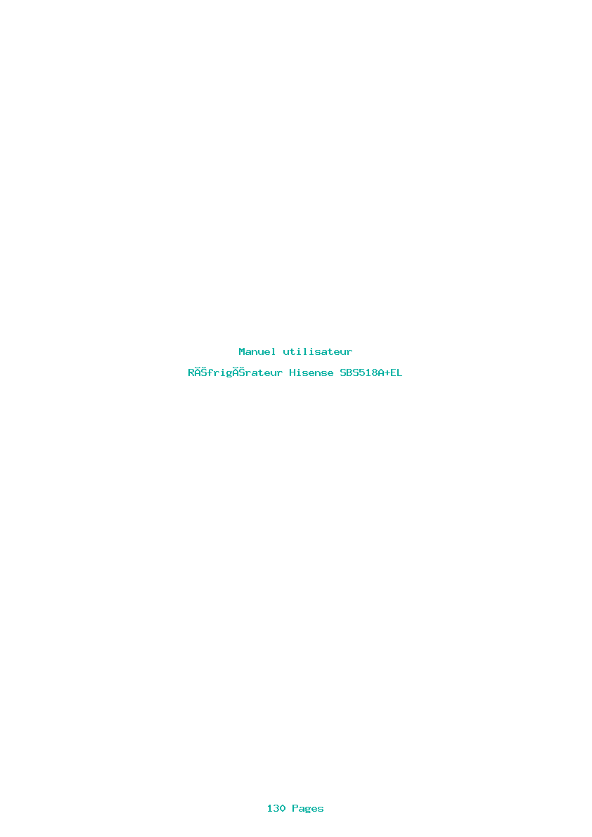 Page 1 de la notice Manuel utilisateur Hisense SBS518A+EL