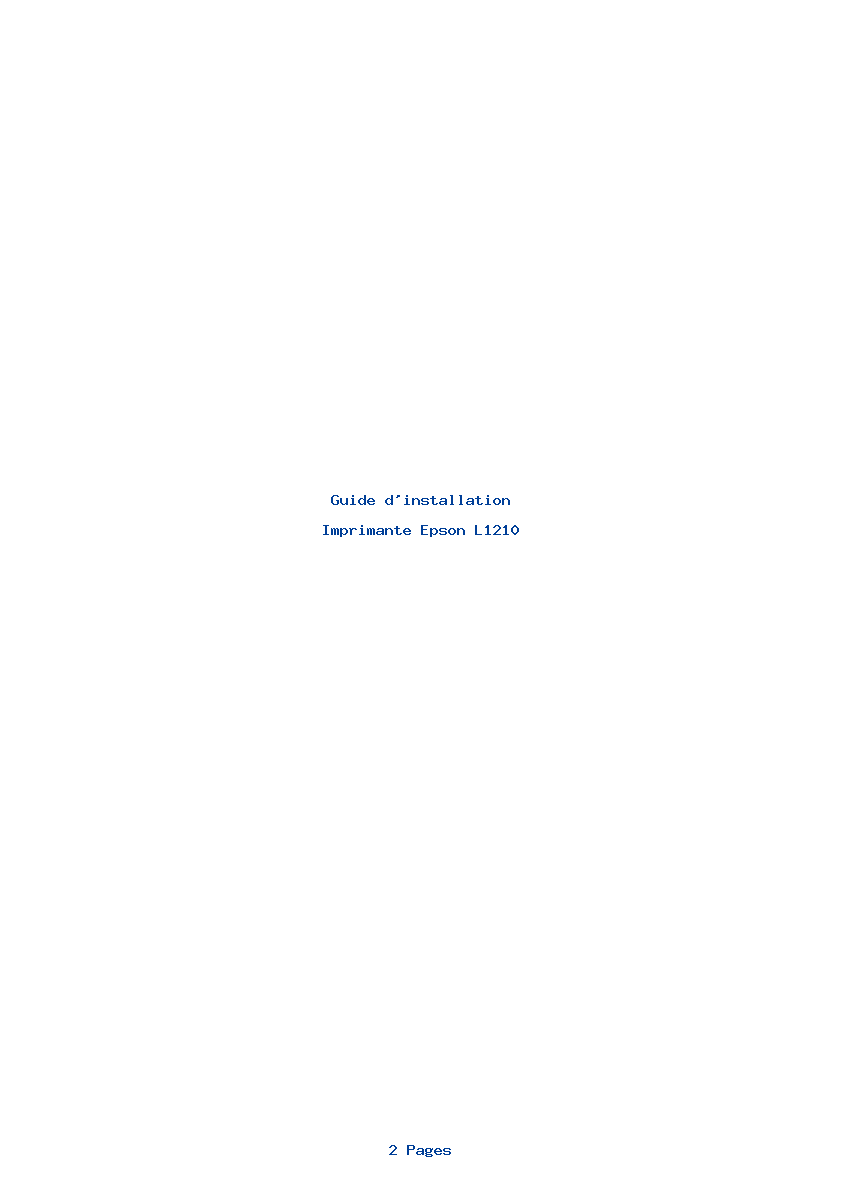 Page 1 de la notice Guide d'installation Epson L1210