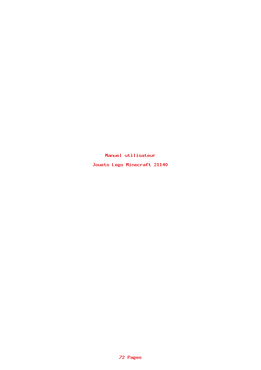 Page 1 de la notice Manuel utilisateur Lego Minecraft 21140