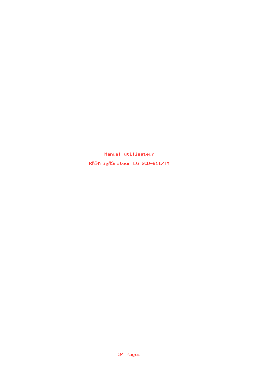 Image de la première page du manuel de l'appareil GCD-6117TA