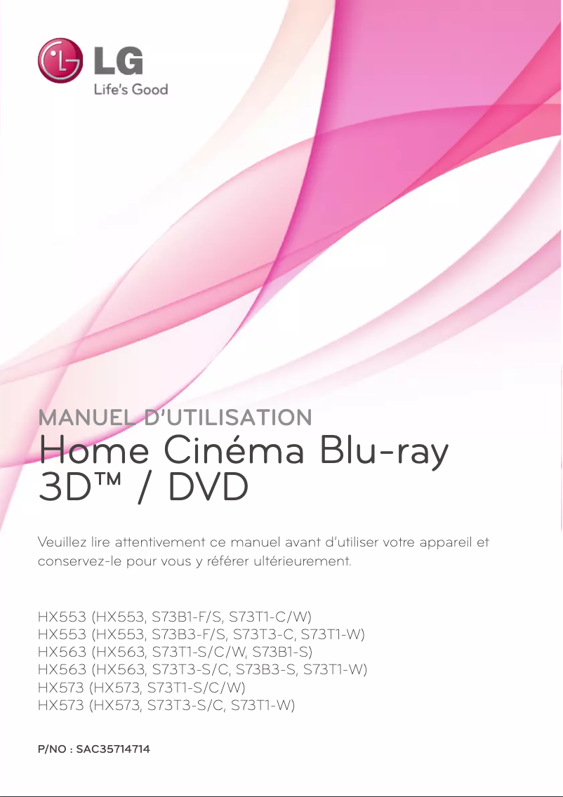 Page 1 de la notice Manuel utilisateur LG HX553