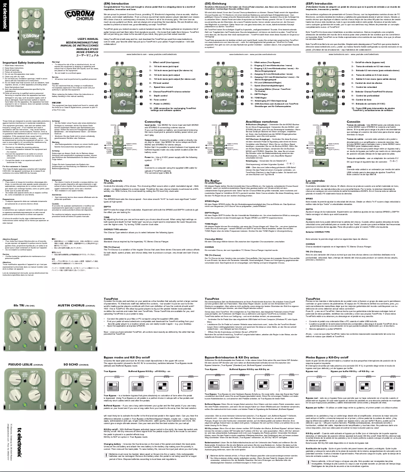 Page 1 de la notice Manuel utilisateur TC Electronic Corona Chorus