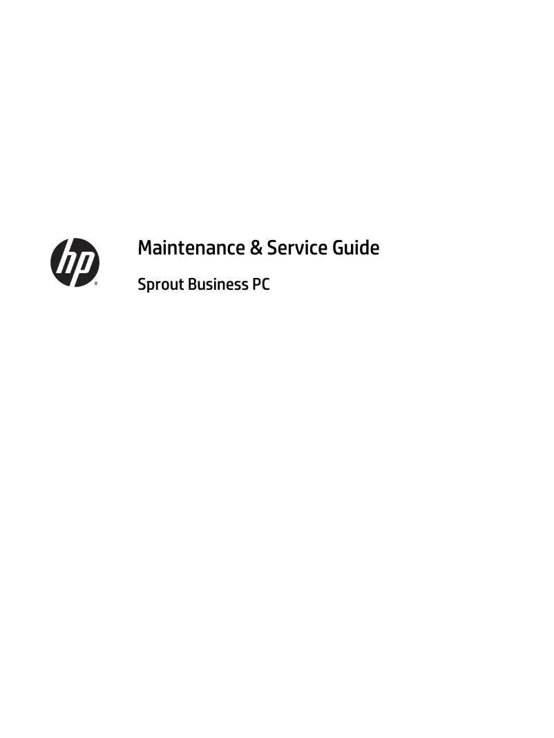 Page n°1 - Manuel utilisateur HP Sprout