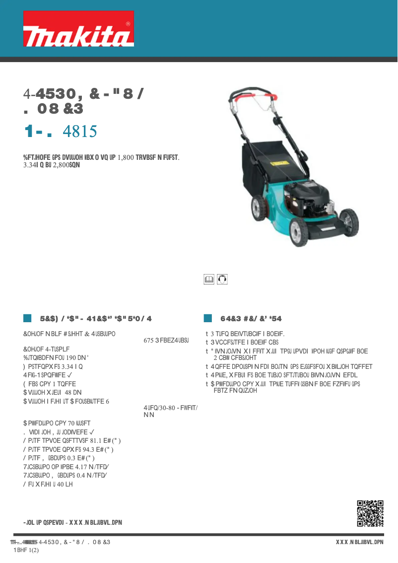 Page 1 de la notice Fiche technique Makita PLM4815