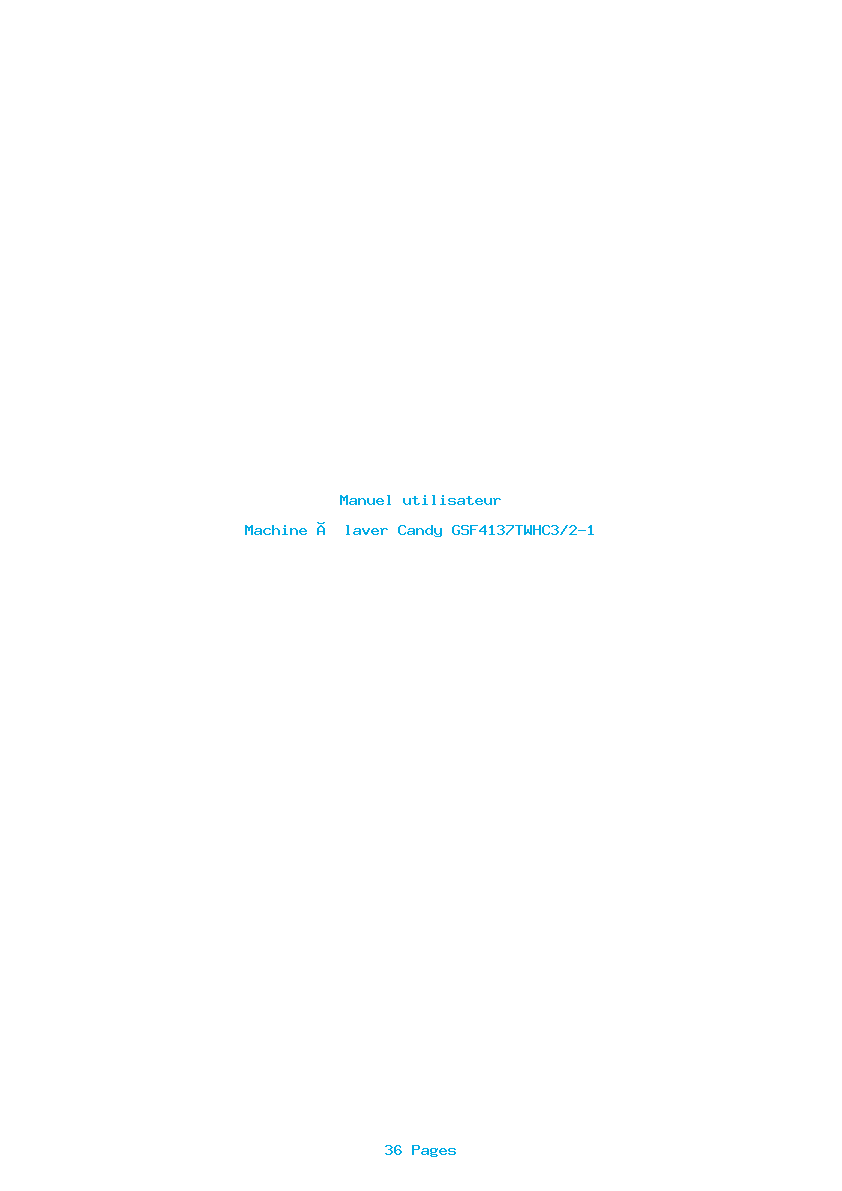 Page 1 de la notice Manuel utilisateur Candy GSF4137TWHC3/2-1