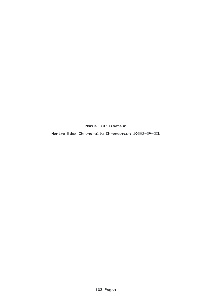 Page 1 de la notice Manuel utilisateur Edox Chronorally Chronograph 10302-3V-GIN