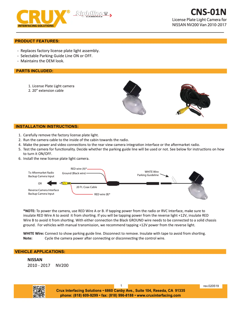 Página 1 del manual Manual de usuario CRUX CNS-01N