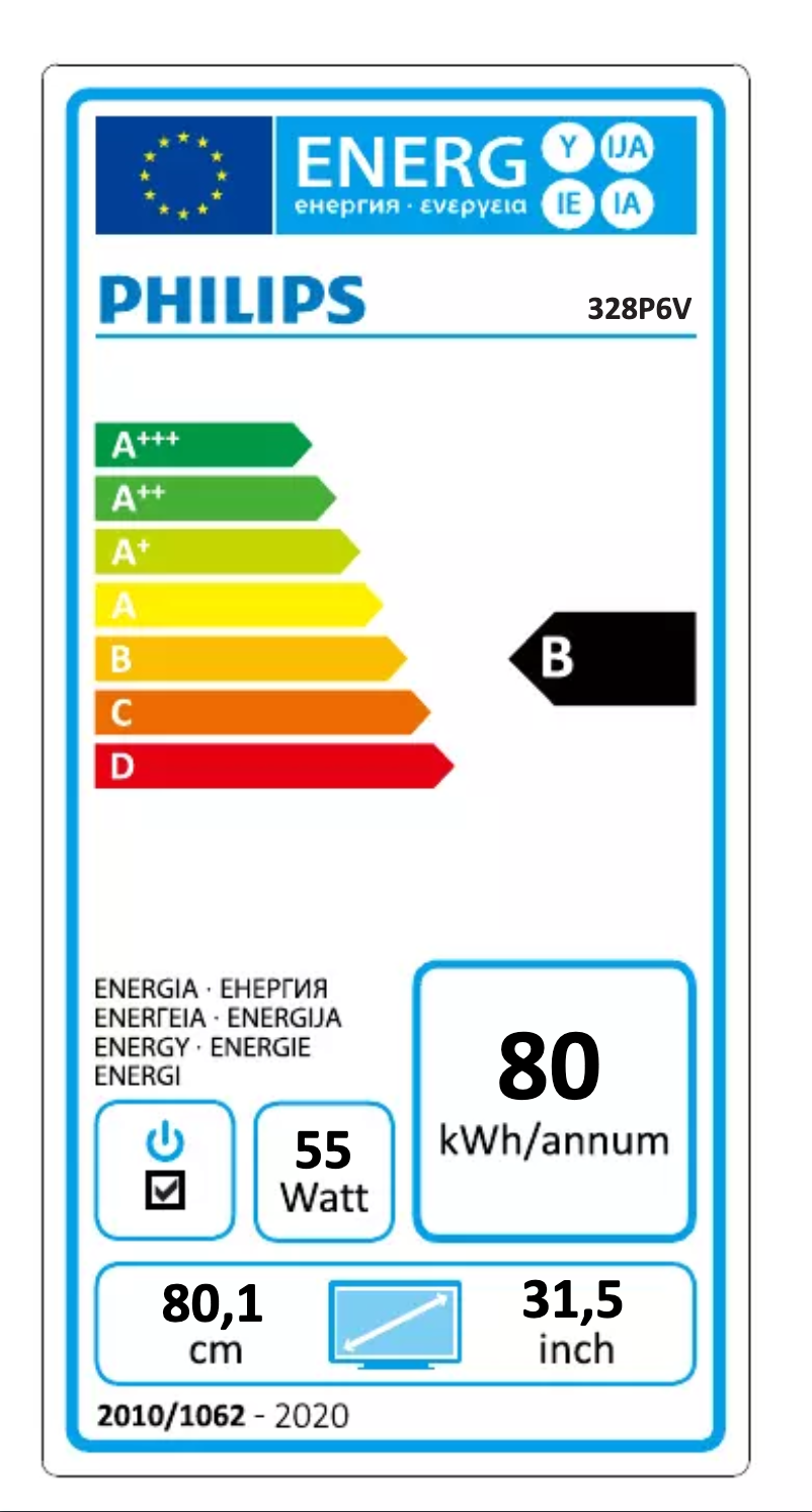 Page n°1 - Label énergétique Philips Brilliance 328P6VJEB