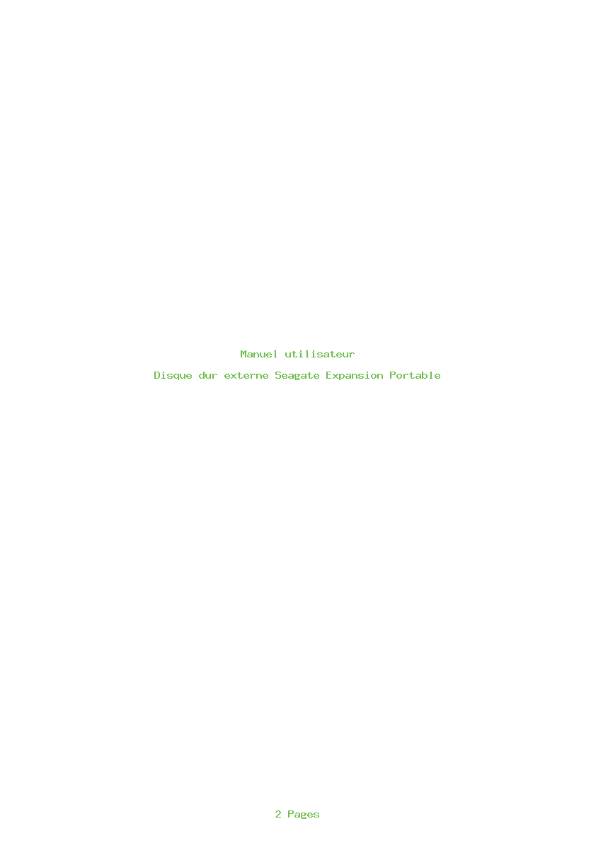 Page 1 de la notice Manuel utilisateur Seagate Expansion Portable