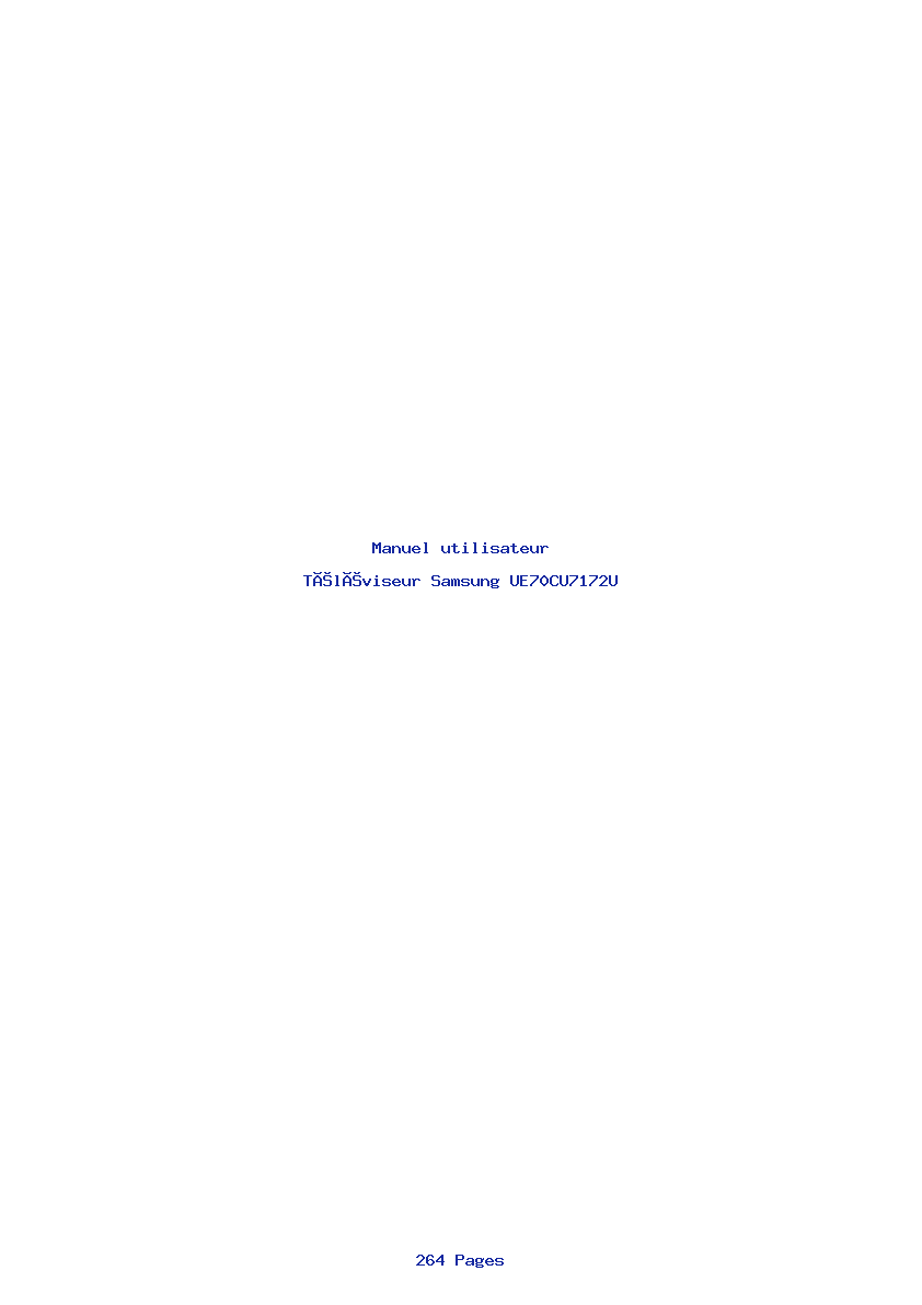 Page 1 de la notice Manuel utilisateur Samsung UE70CU7172U