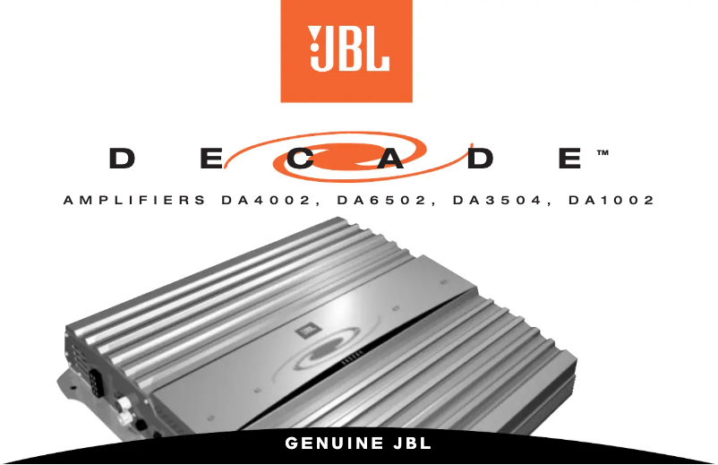 Página 1 del manual Manual de usuario JBL Decade DA4002