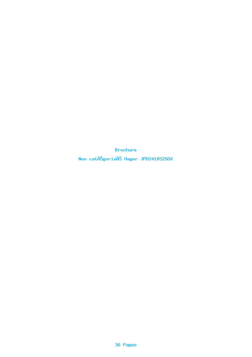 Page 1 de la notice Brochure Hager JPD2418S25DX
