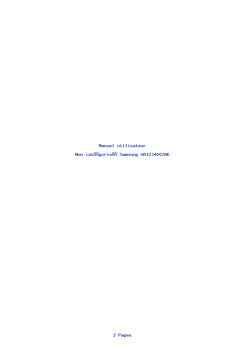 Page 1 de la notice Manuel utilisateur Samsung UA32J4002AK