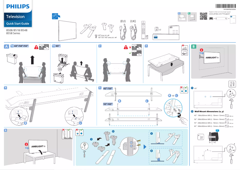 Page 1 of the manual Quick Start Guide Philips 65PUS8518