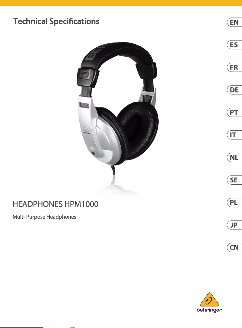 Page 1 of the manual Instruction Manual Behringer HPM1000