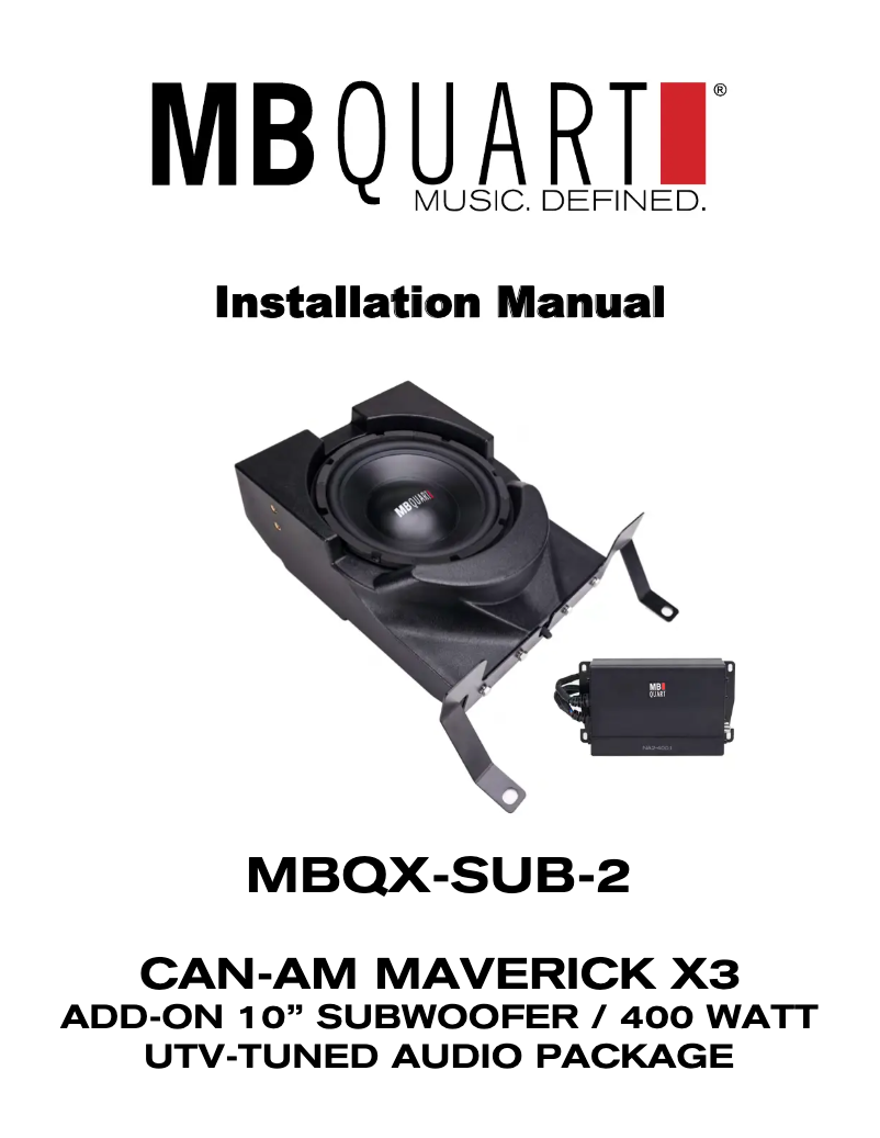 Page 1 de la notice Manuel utilisateur MB Quart MBQX-SUB-2