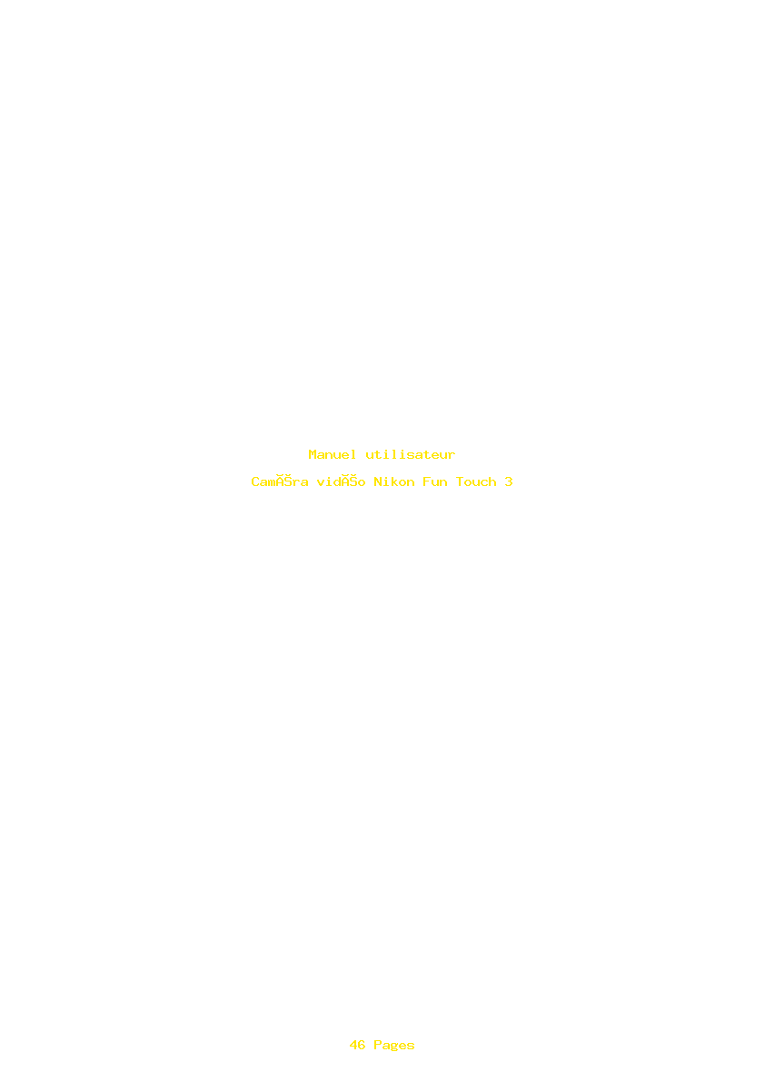 Page 1 de la notice Manuel utilisateur Nikon Fun Touch 3