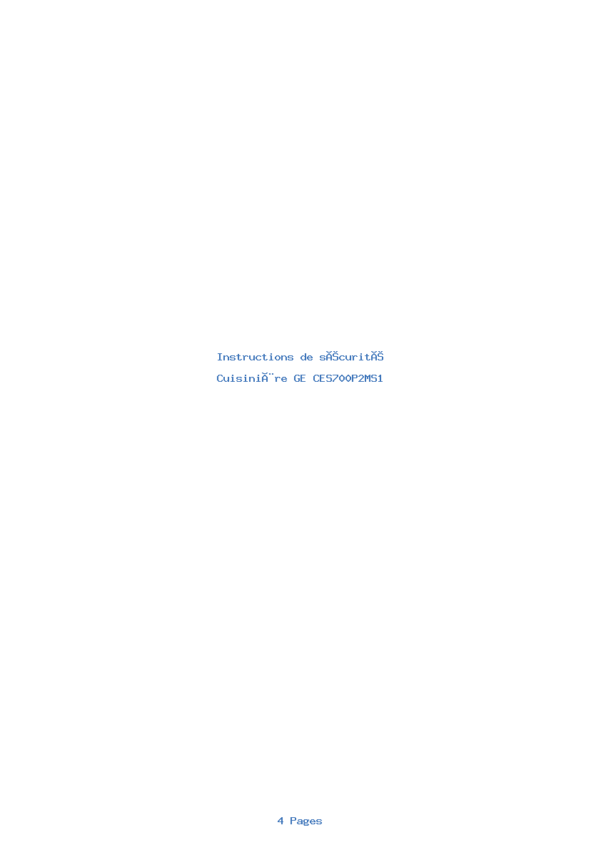 Image de la première page du manuel de l'appareil CES700P2MS1