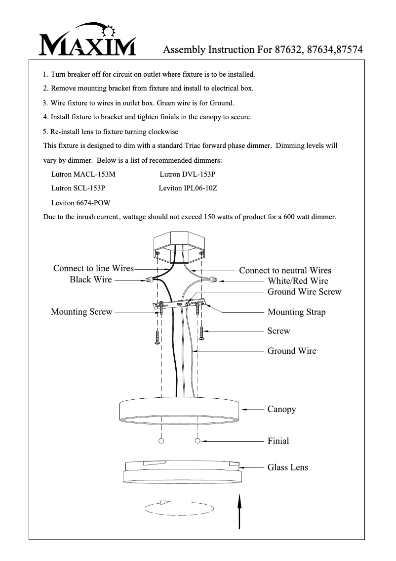 Page 1 de la notice Manuel utilisateur Maxim 87634C