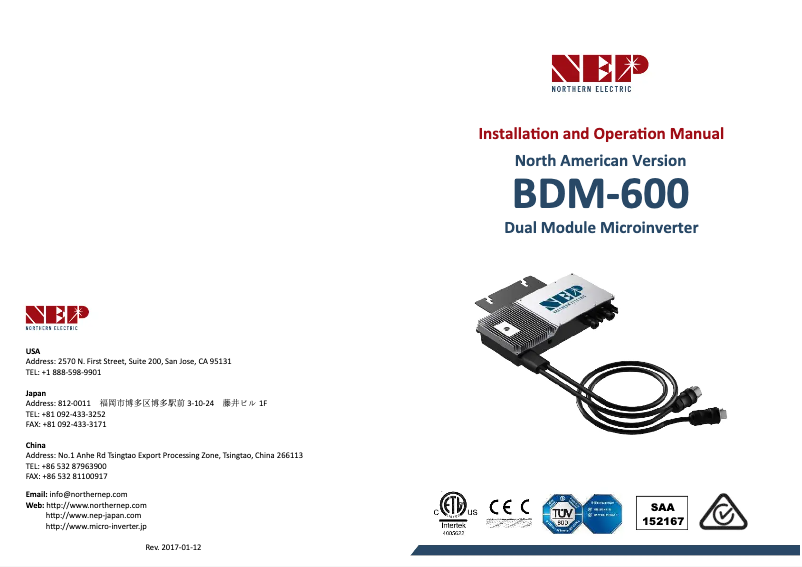 Página 1 del manual Manual de usuario NEP BDM-600