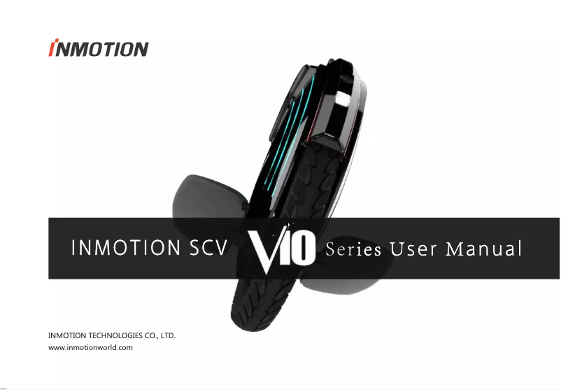 Page 1 de la notice Manuel utilisateur InMotion V10