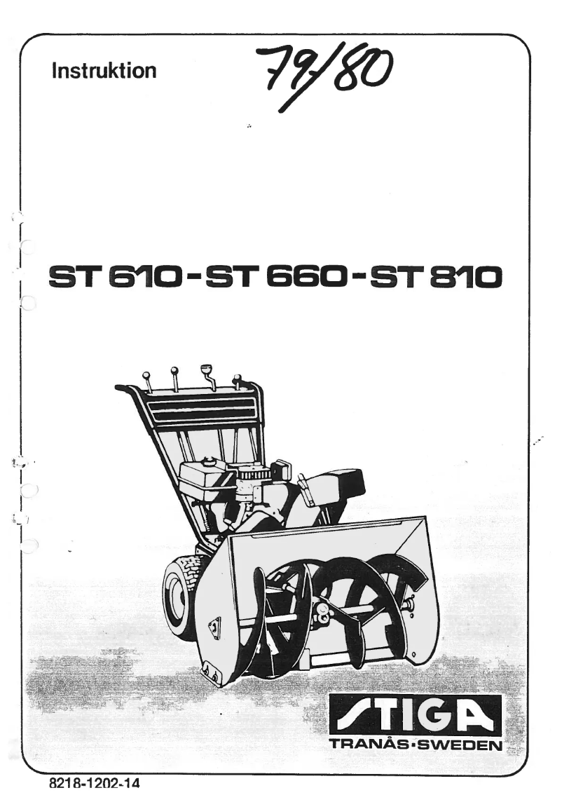 Page 1 de la notice Manuel utilisateur Stiga ST 610
