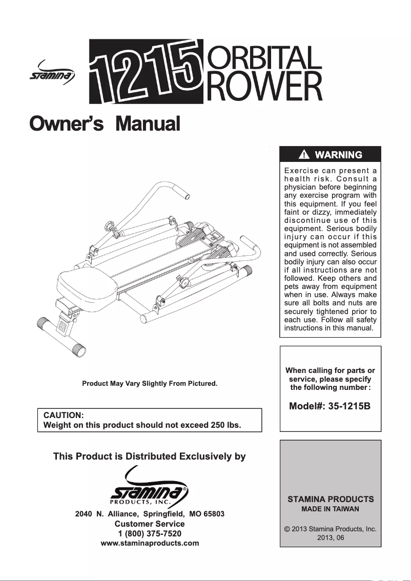 Page 1 de la notice Manuel utilisateur Stamina 1215