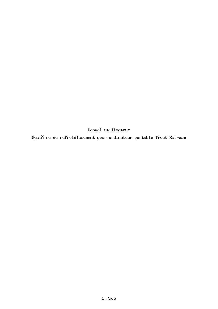 Page 1 de la notice Manuel utilisateur Trust Xstream