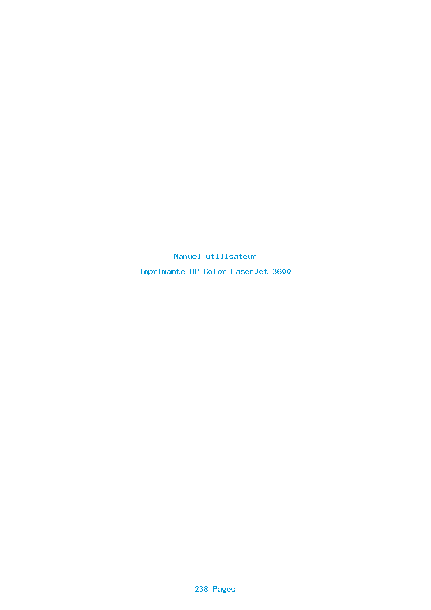 Page 1 de la notice Manuel utilisateur HP Color LaserJet 3600
