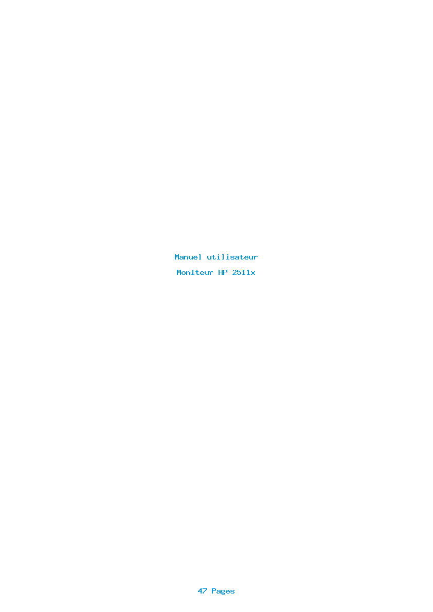 Page 1 de la notice Manuel utilisateur HP 2511x