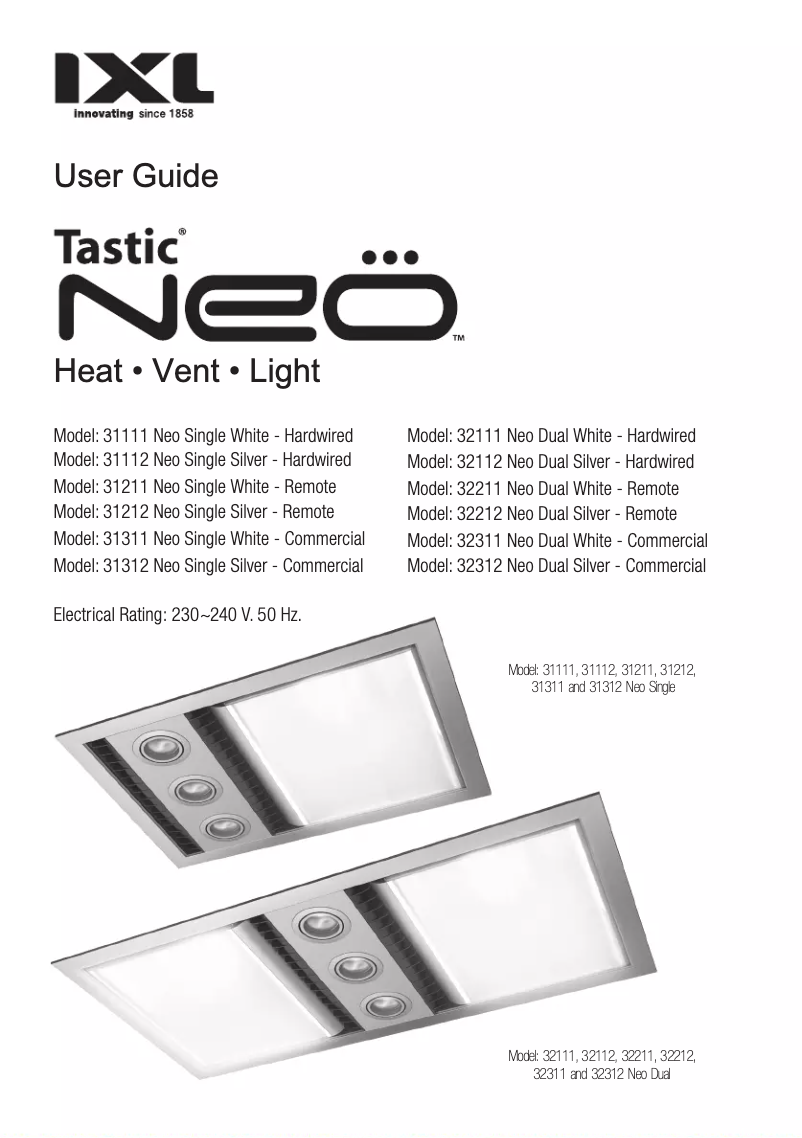 Página 1 del manual Manual de usuario IXL Neo Tastic 31112