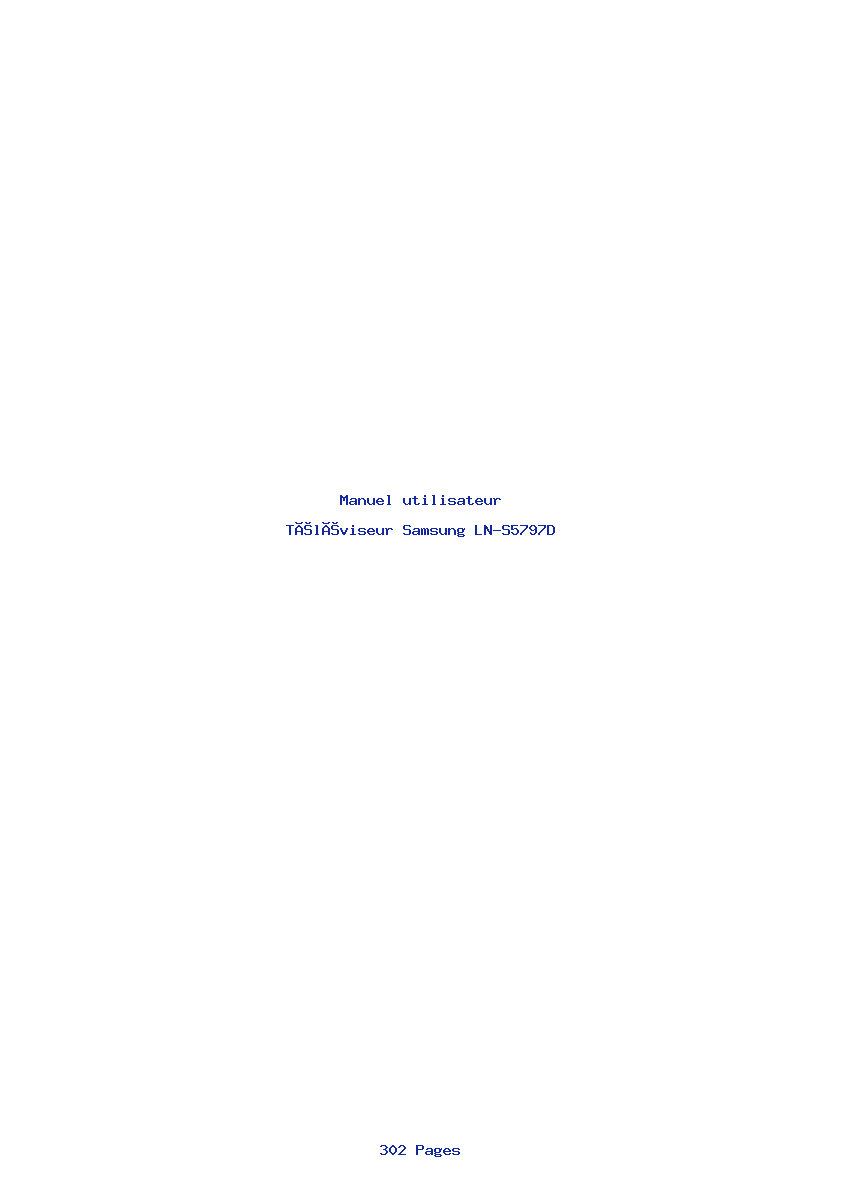 Page 1 de la notice Manuel utilisateur Samsung LN-S5797D