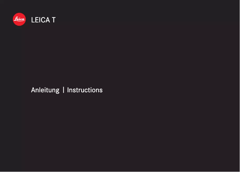 Page 1 de la notice Manuel utilisateur Leica T (Typ 701)