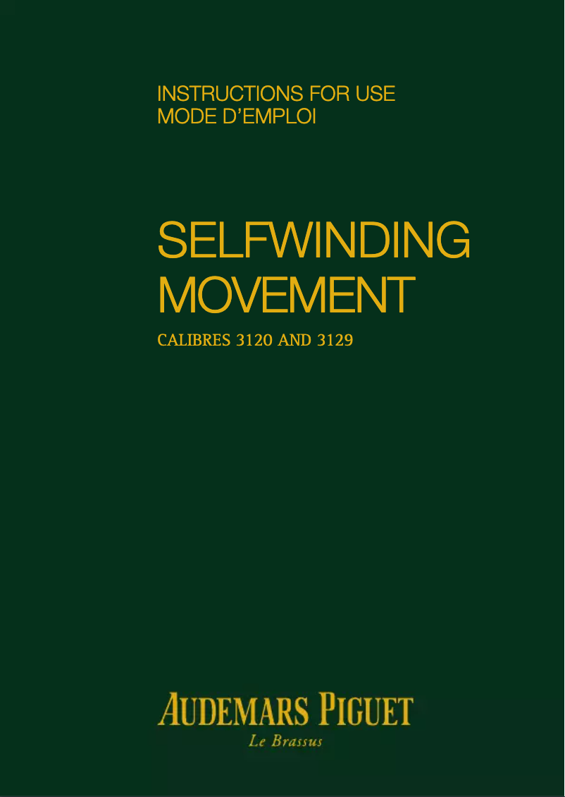 Page 1 de la notice Manuel utilisateur Audemars Piguet Royal Oak Offshore Diver