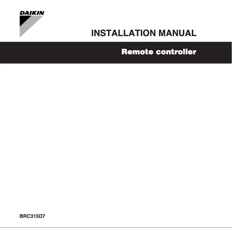 Página 1 del manual Guía de instalación Daikin BRC315D7