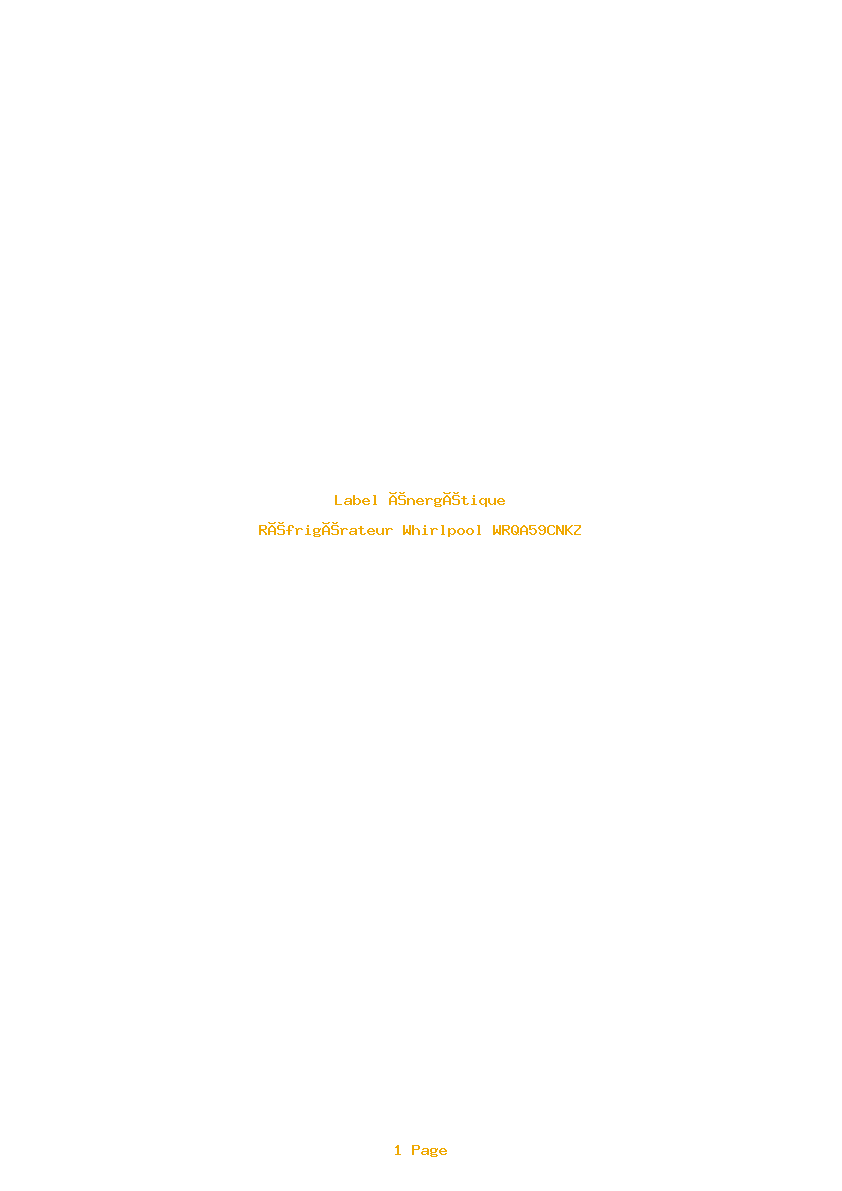 Page 1 de la notice Label énergétique Whirlpool WRQA59CNKZ