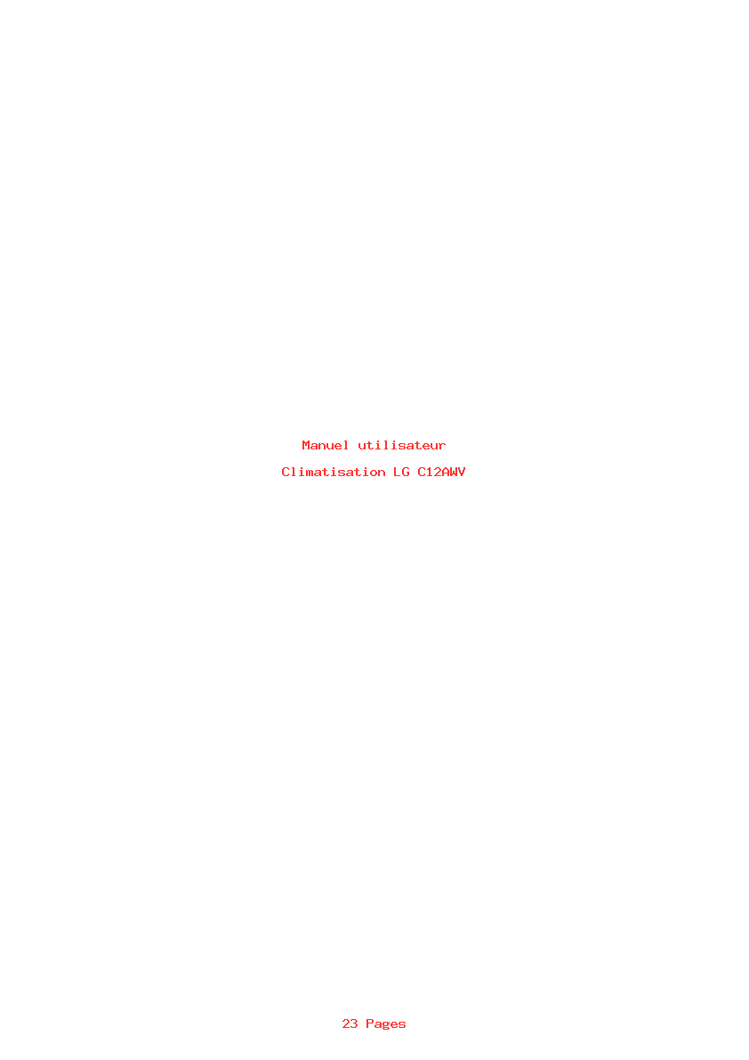 Page 1 de la notice Manuel utilisateur LG C12AWV