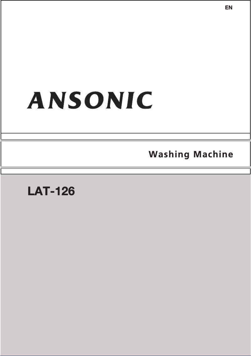 Page 1 de la notice Manuel utilisateur Ansonic LAT 126