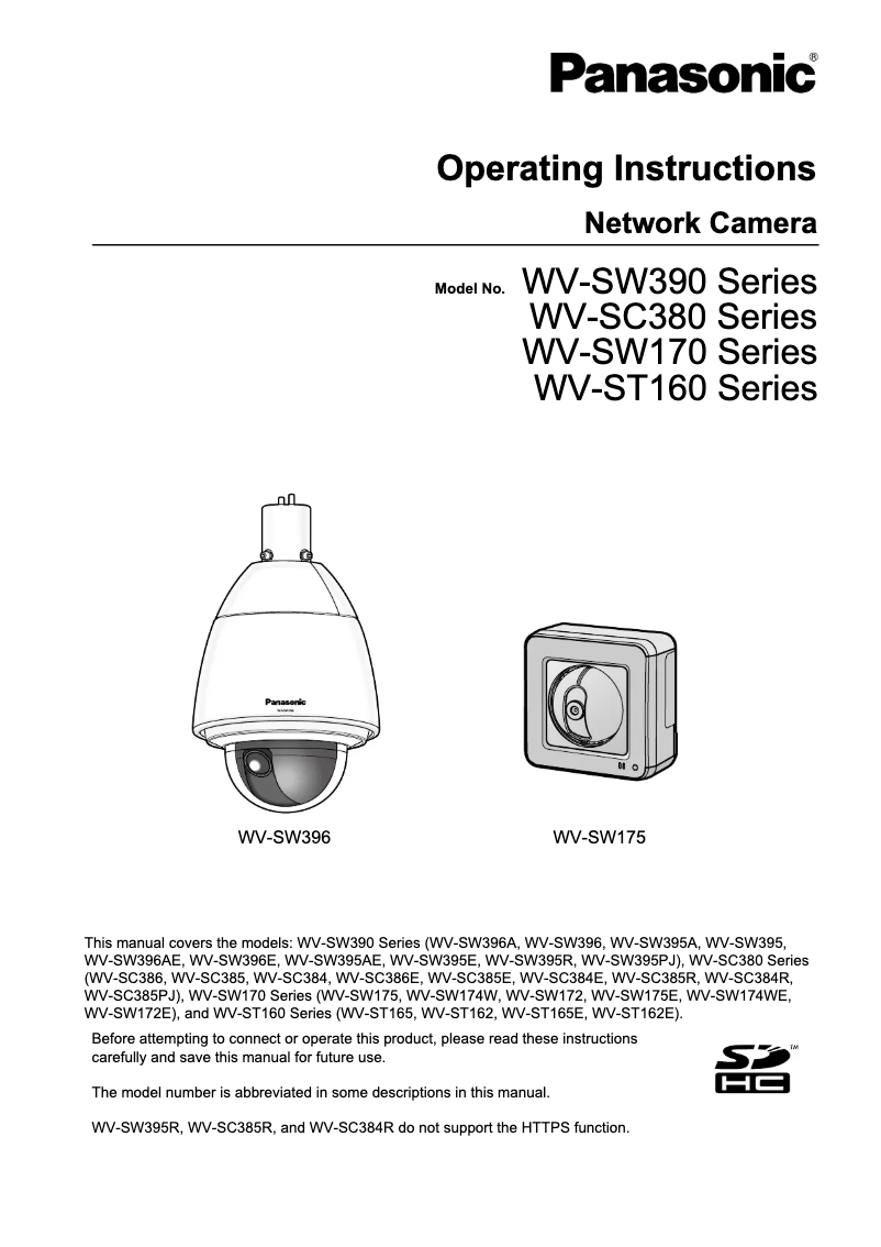 Página 1 del manual Manual de usuario Panasonic WV-SW396