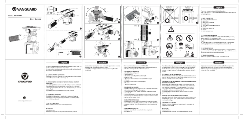 Page 1 de la notice Manuel utilisateur Vanguard VEO 2 PH-28WM