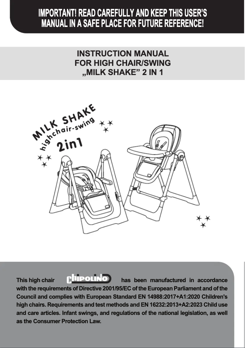 Page 1 de la notice Manuel utilisateur Chipolino Milk Shake