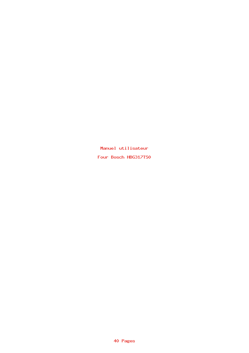Page 1 de la notice Manuel utilisateur Bosch HBG317TS0