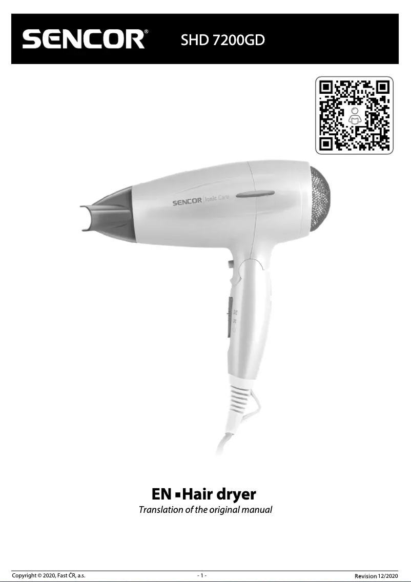 Page 1 de la notice Manuel utilisateur Sencor SHD 7200GD