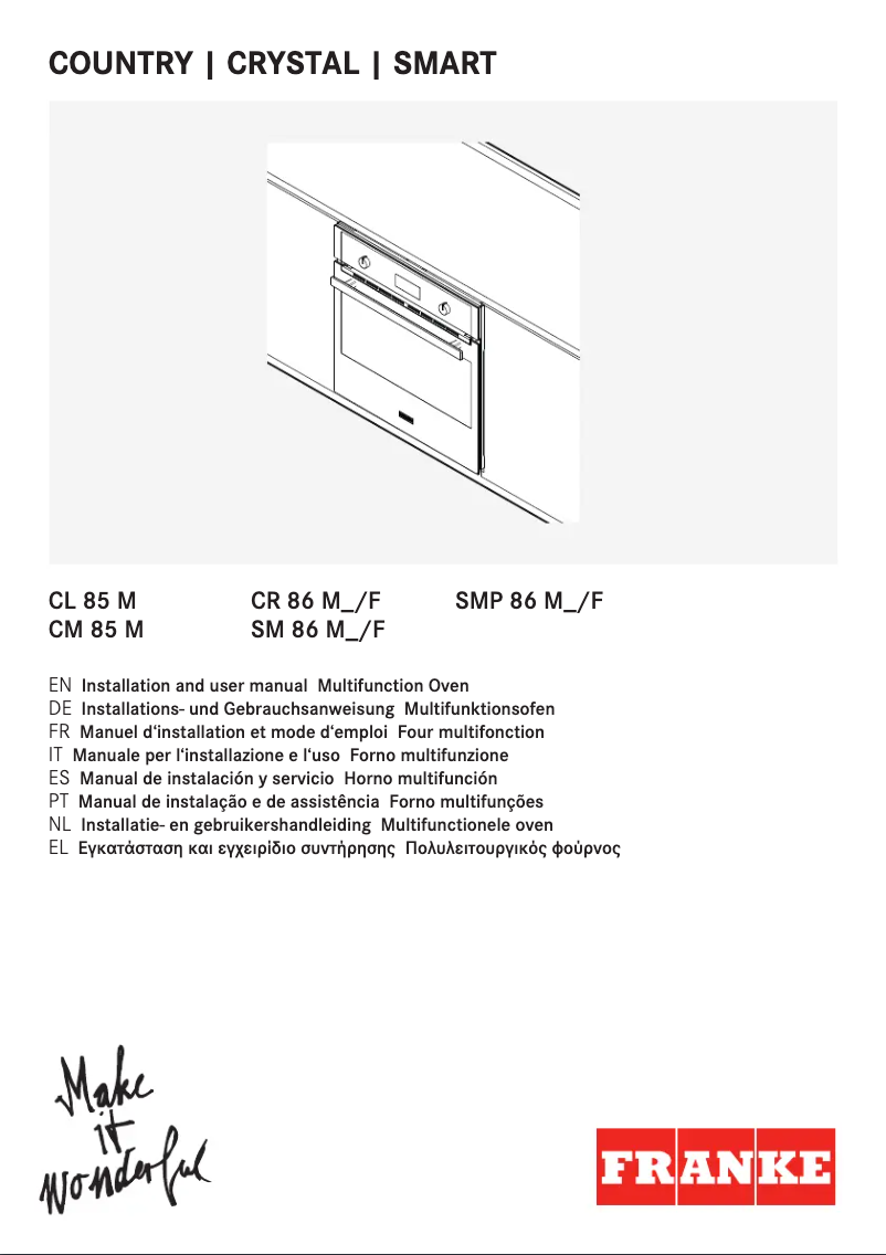 Página 1 del manual Manual de usuario Franke CR 86 M BK/F
