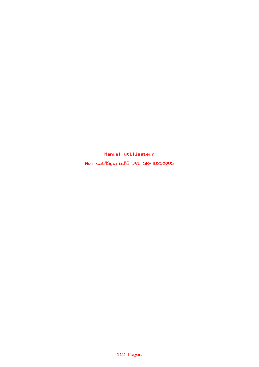 Page 1 de la notice Manuel utilisateur JVC SR-HD2500US