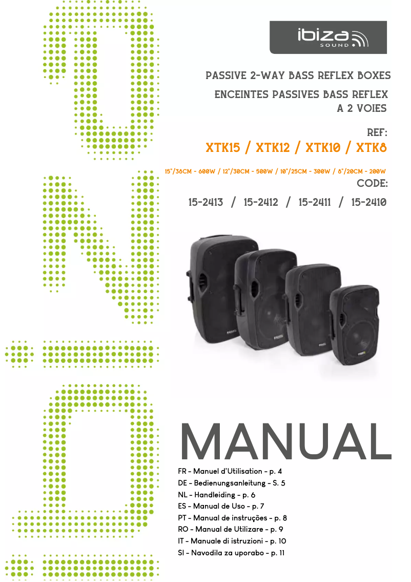 Page 1 of the manual User Manual Ibiza Sound XTK8