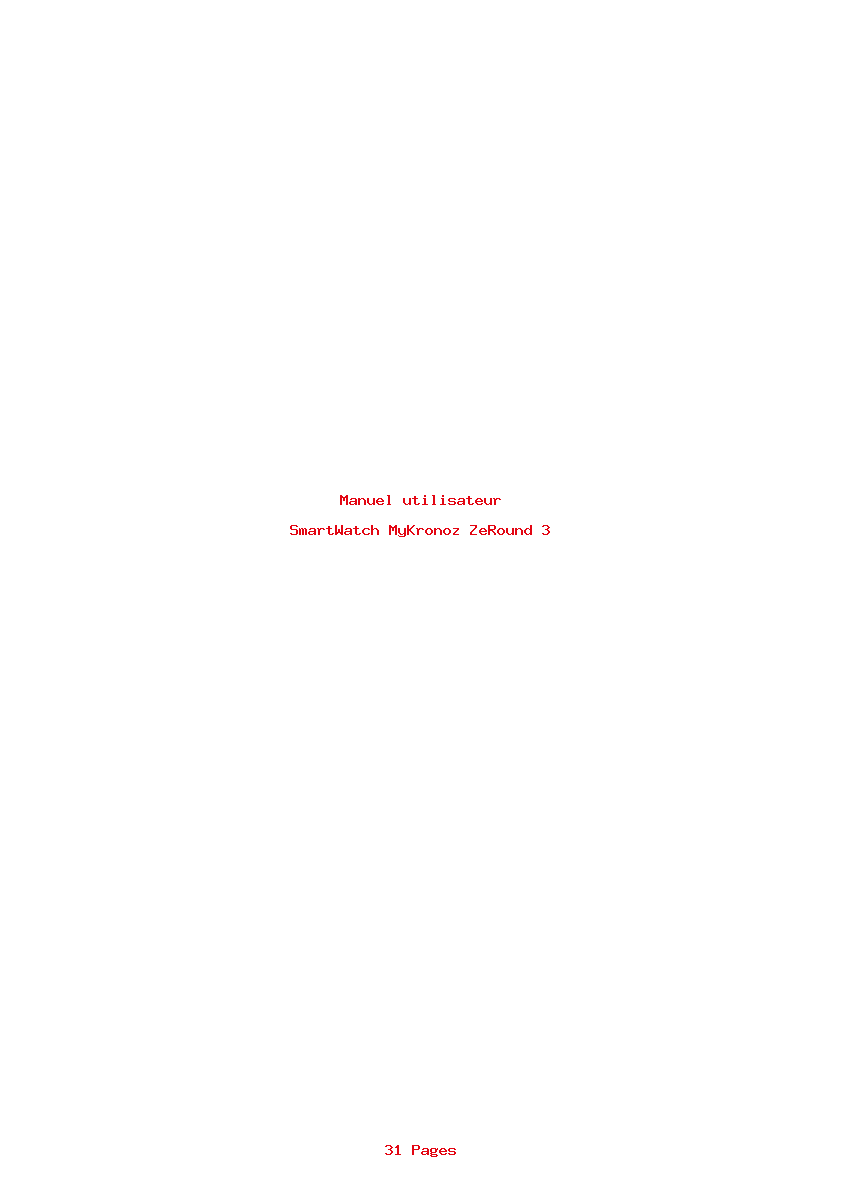 Page 1 de la notice Manuel utilisateur MyKronoz ZeRound 3